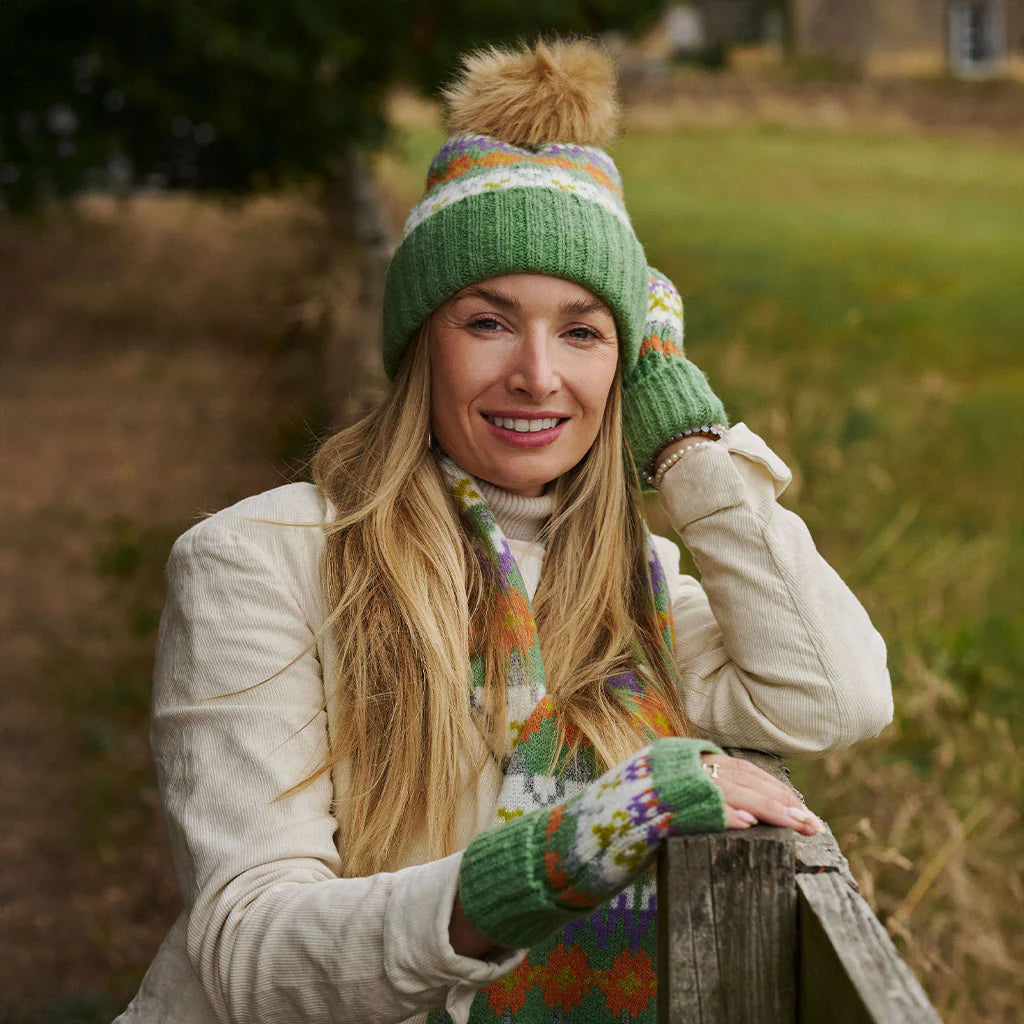 Carla Bobble Hat Green