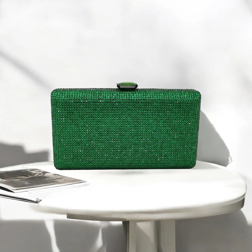 Green Clutch With Green Glass Clasp