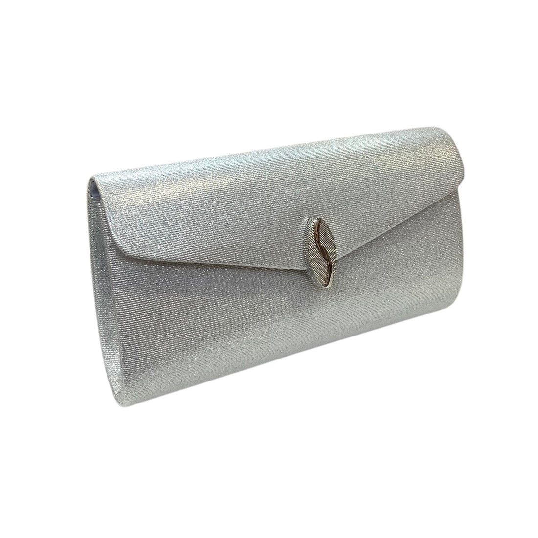 Silver Dress Bag With Disc Clasp And Swirl