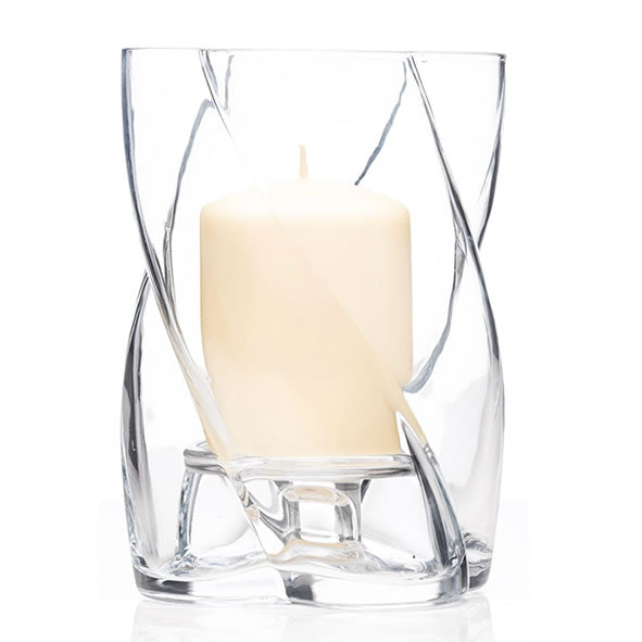 Roisin Hurricane Pillar Candle Holder, 13.5cm height