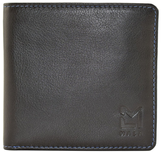 Hudson Slim Black/Blue Wallet with Coin Pocket and RFID