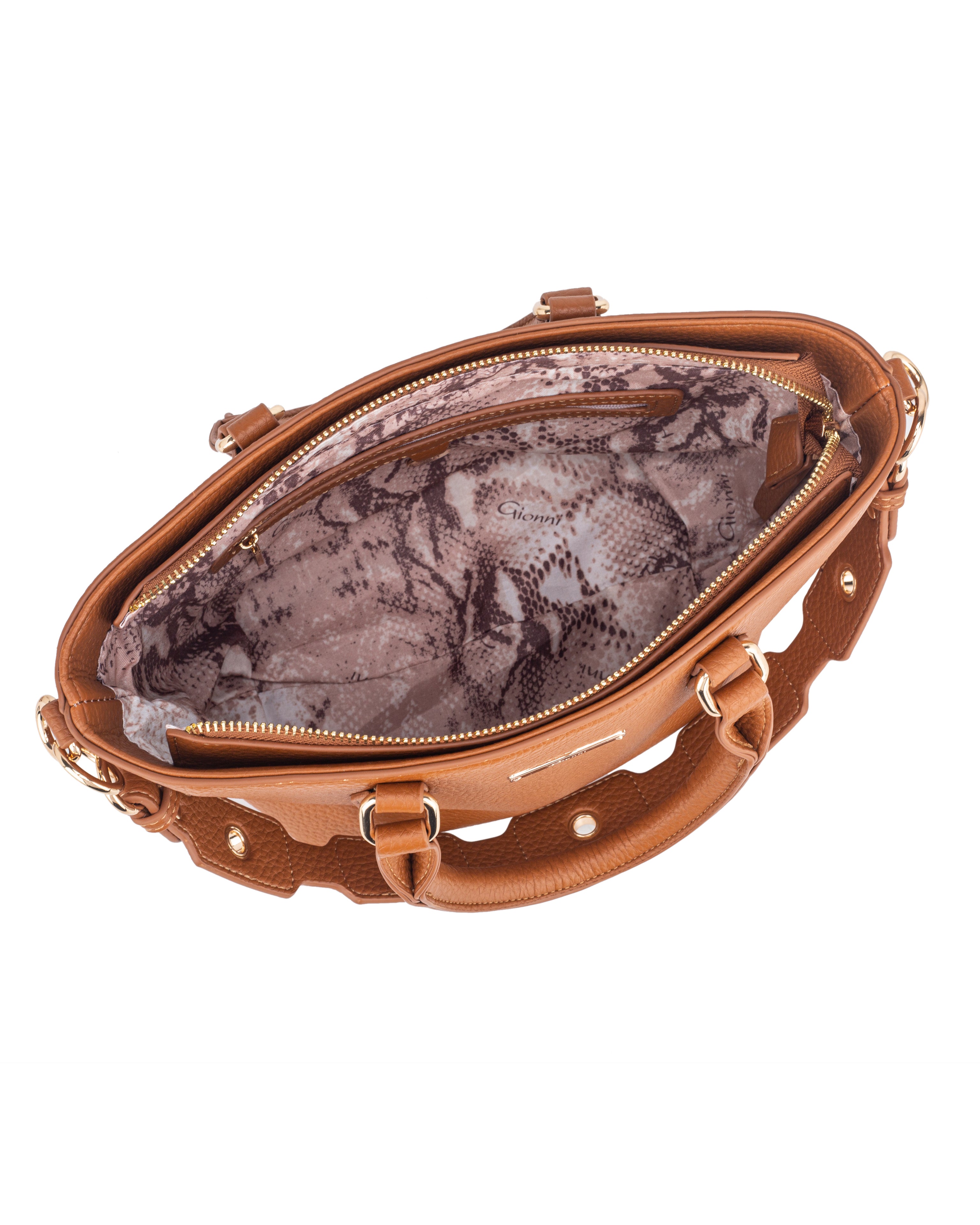 Gionni Neptune Tan Mini V Shape Grab Bag