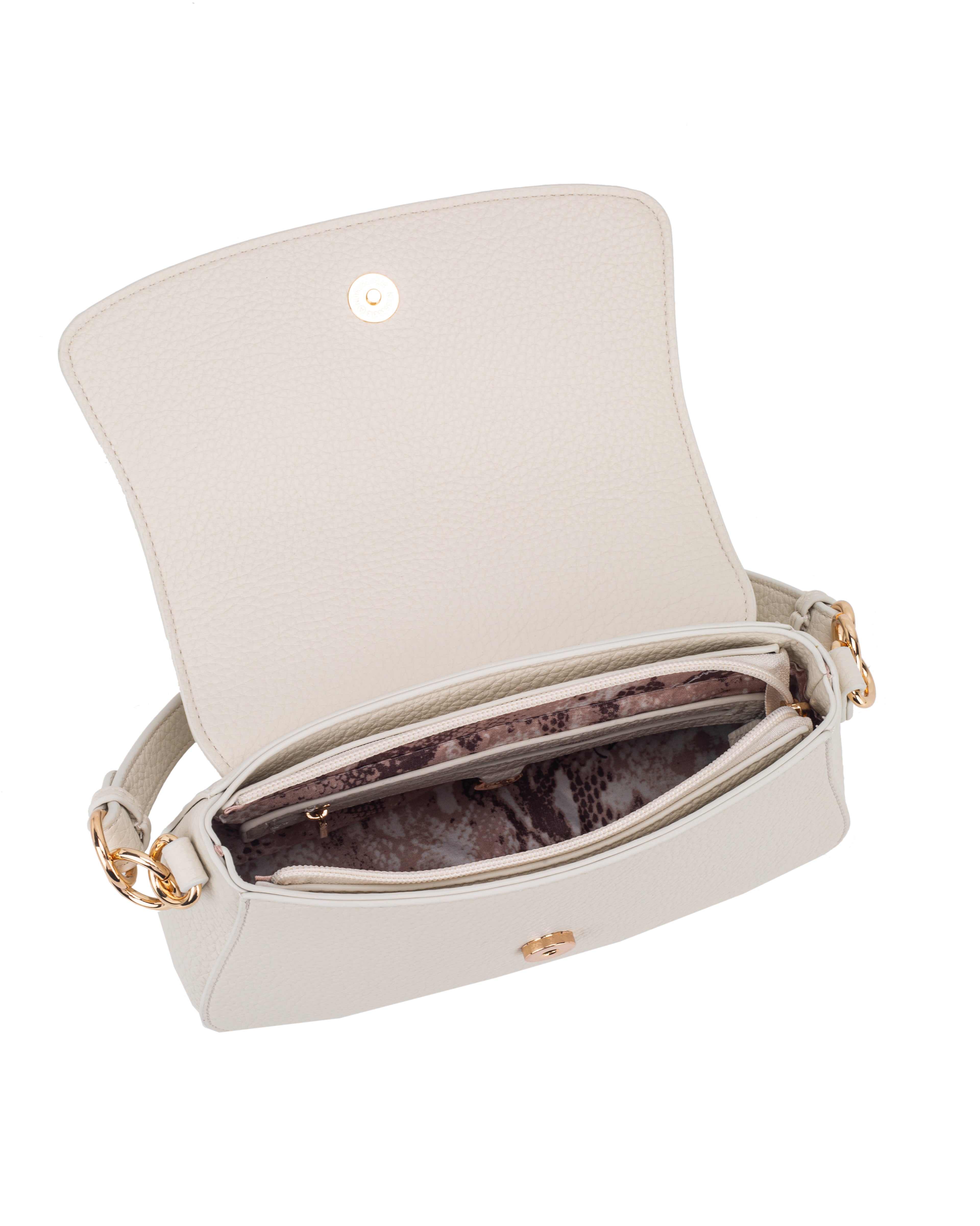 Gionni Neptune Beige East West Flapover Shoulder Bag