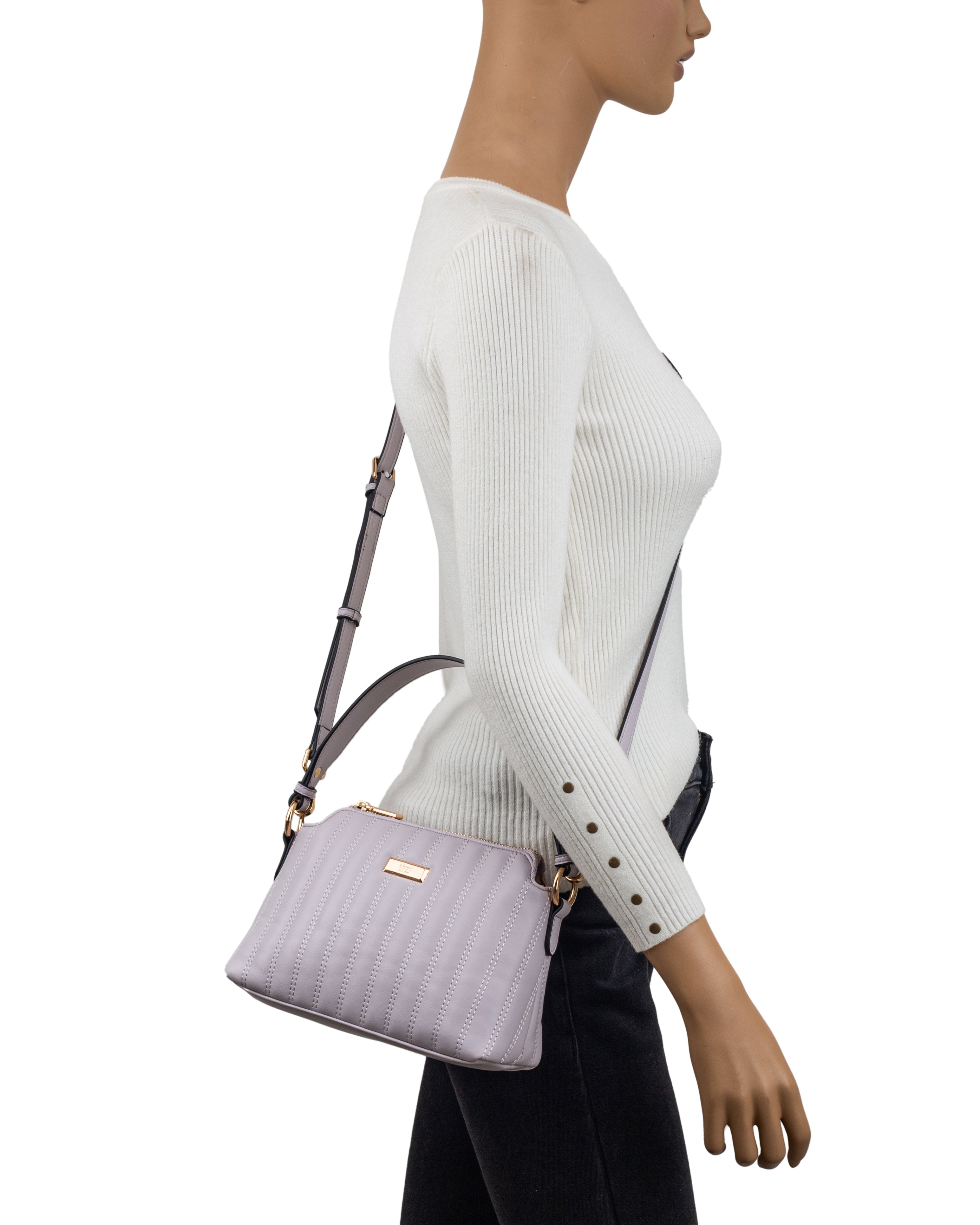 Gionni Harbour Lilac East West  Quilted Crossbody Bag