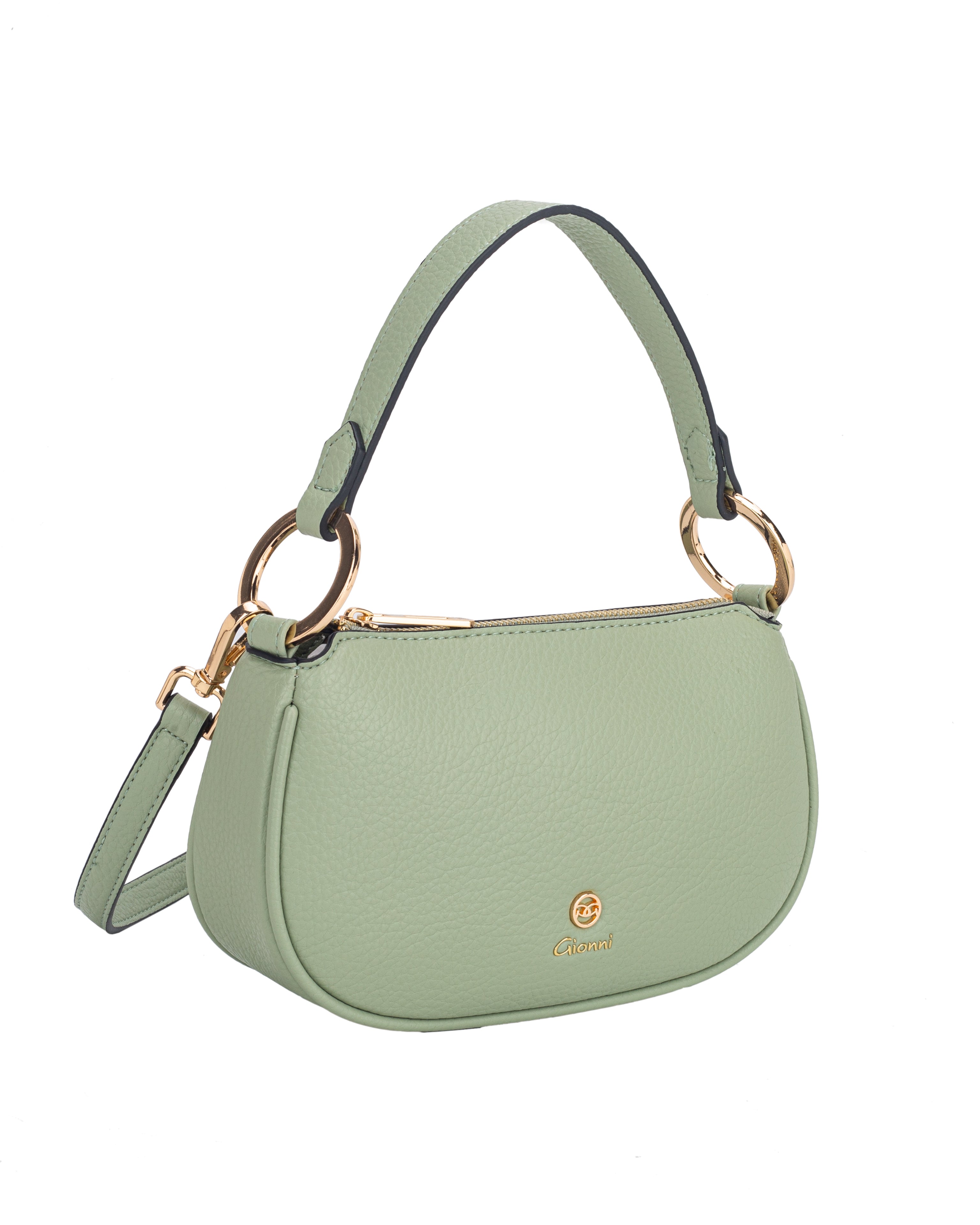 Gionni Krill Green Curved Shape Shoulder Bag
