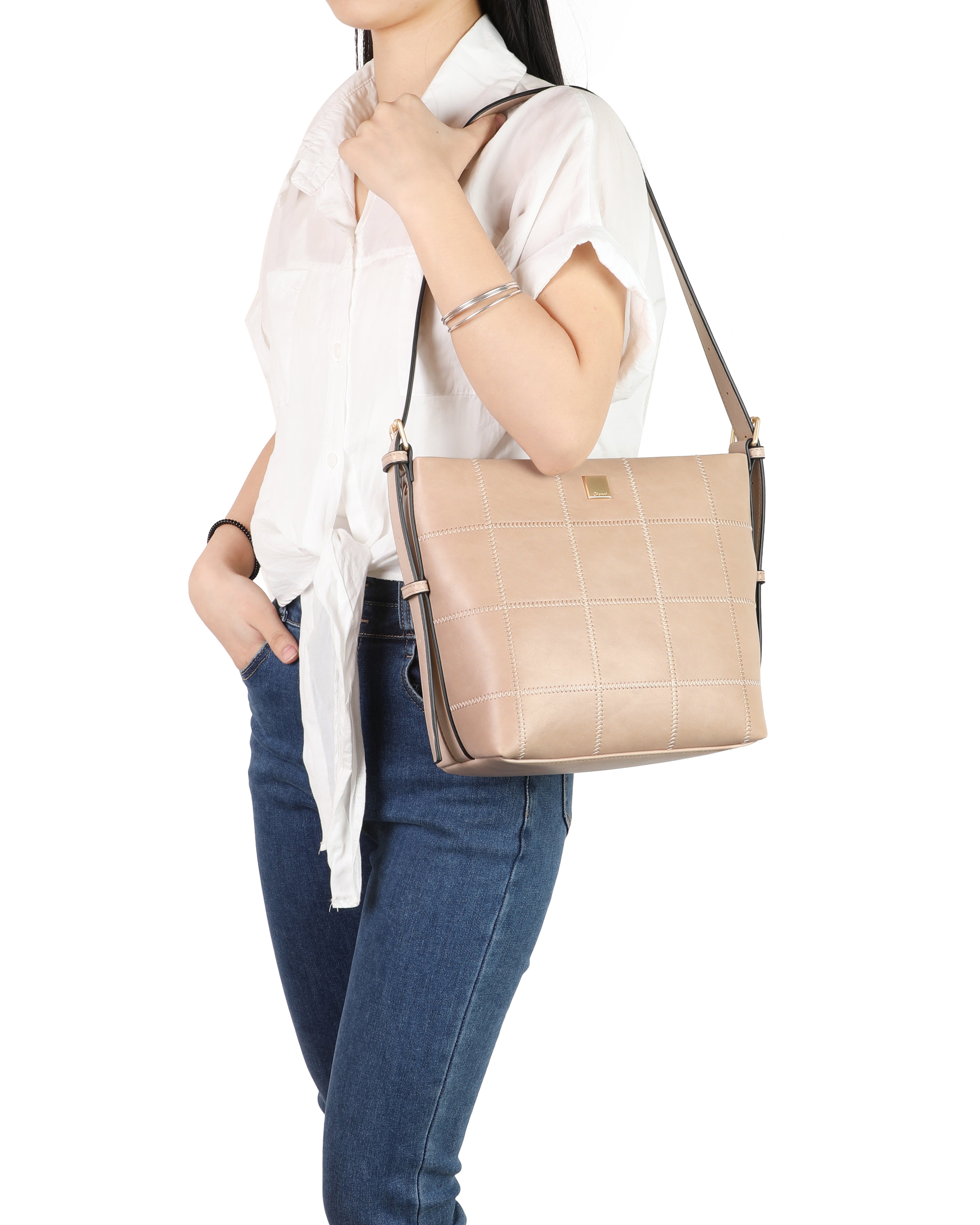 Gionni Beige Jet Shoulder Bag