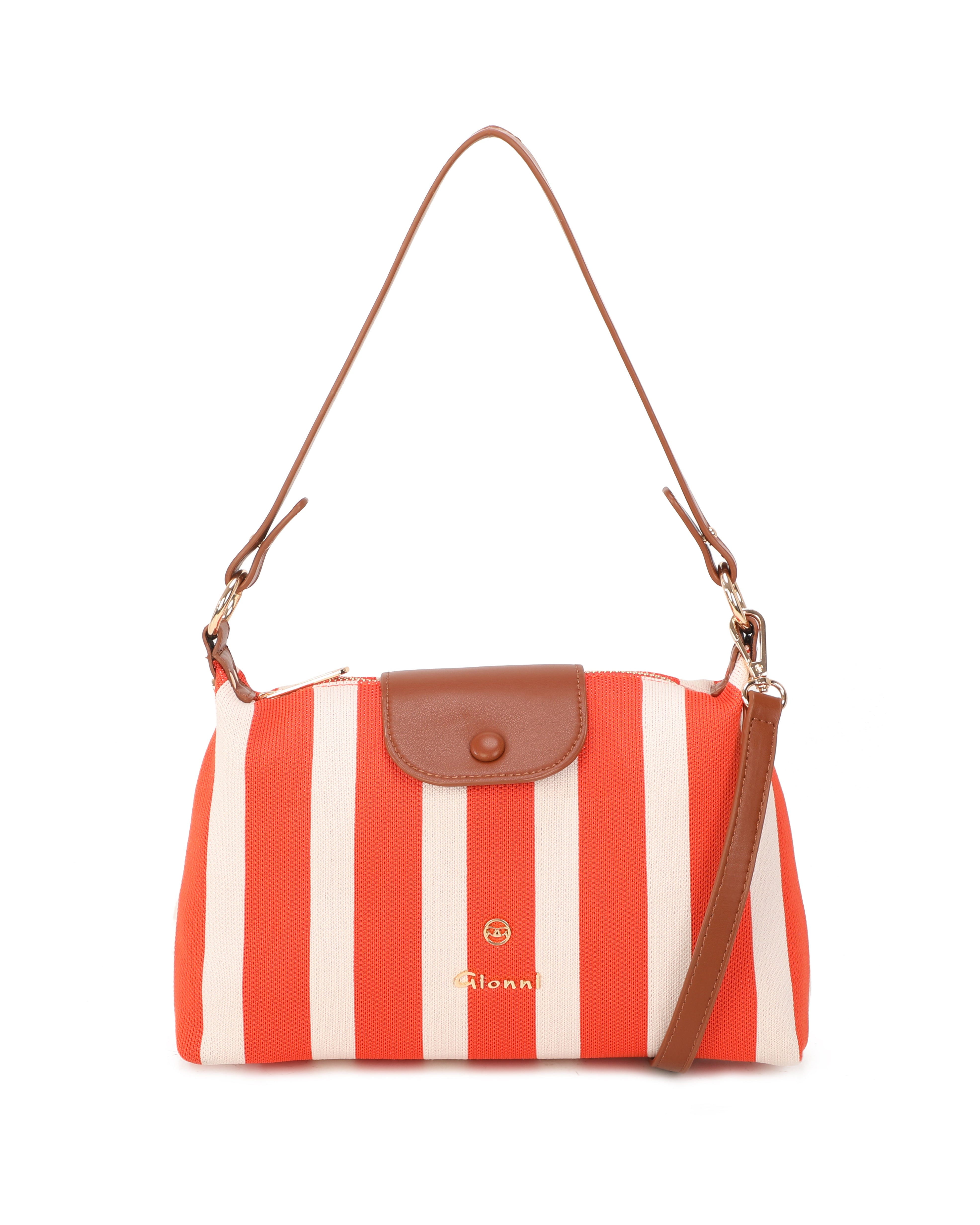 Gionni Coral Tan/Red East West Crossbody Bag
