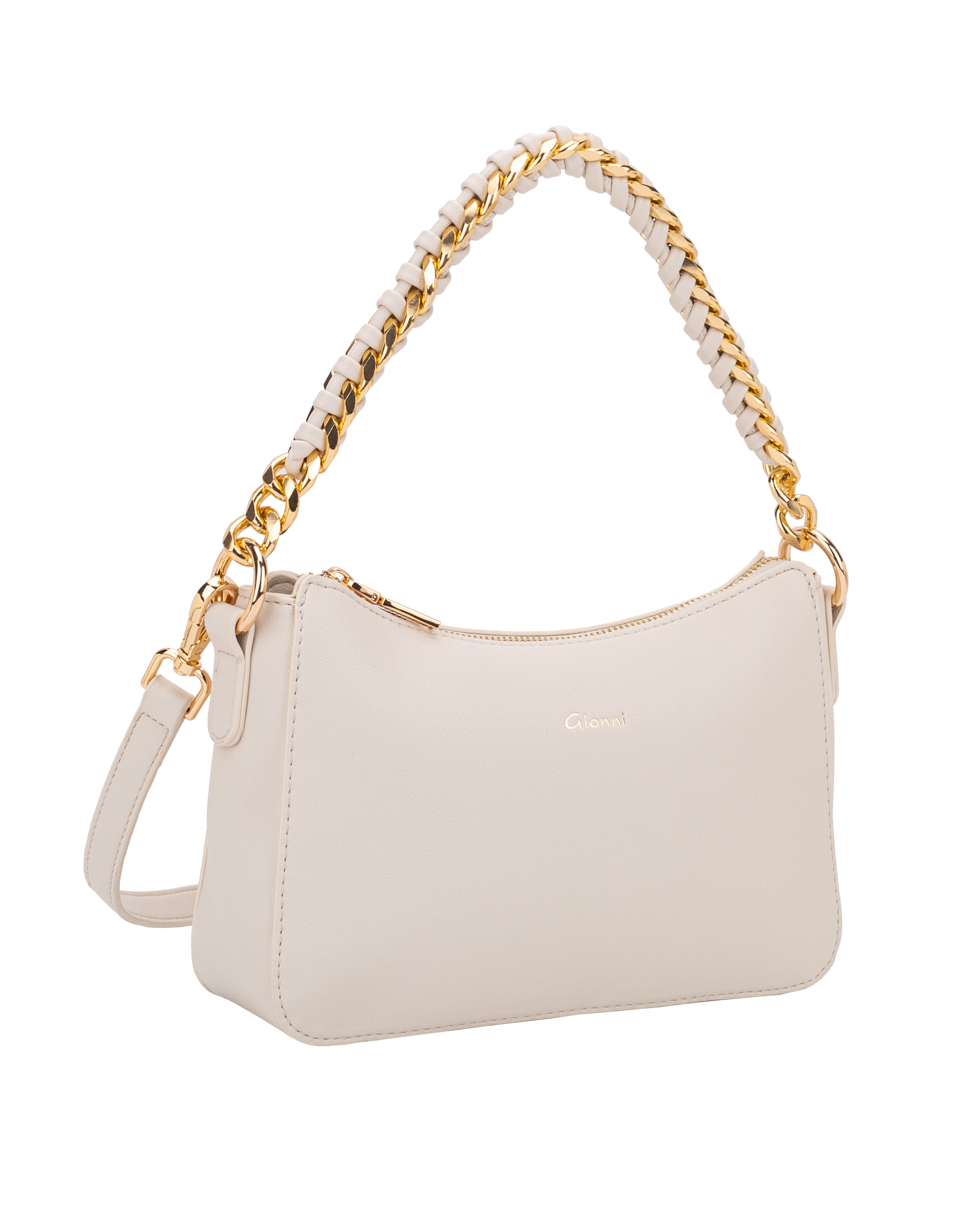 Gionni Beige Tan Curved Shoulder Bag
