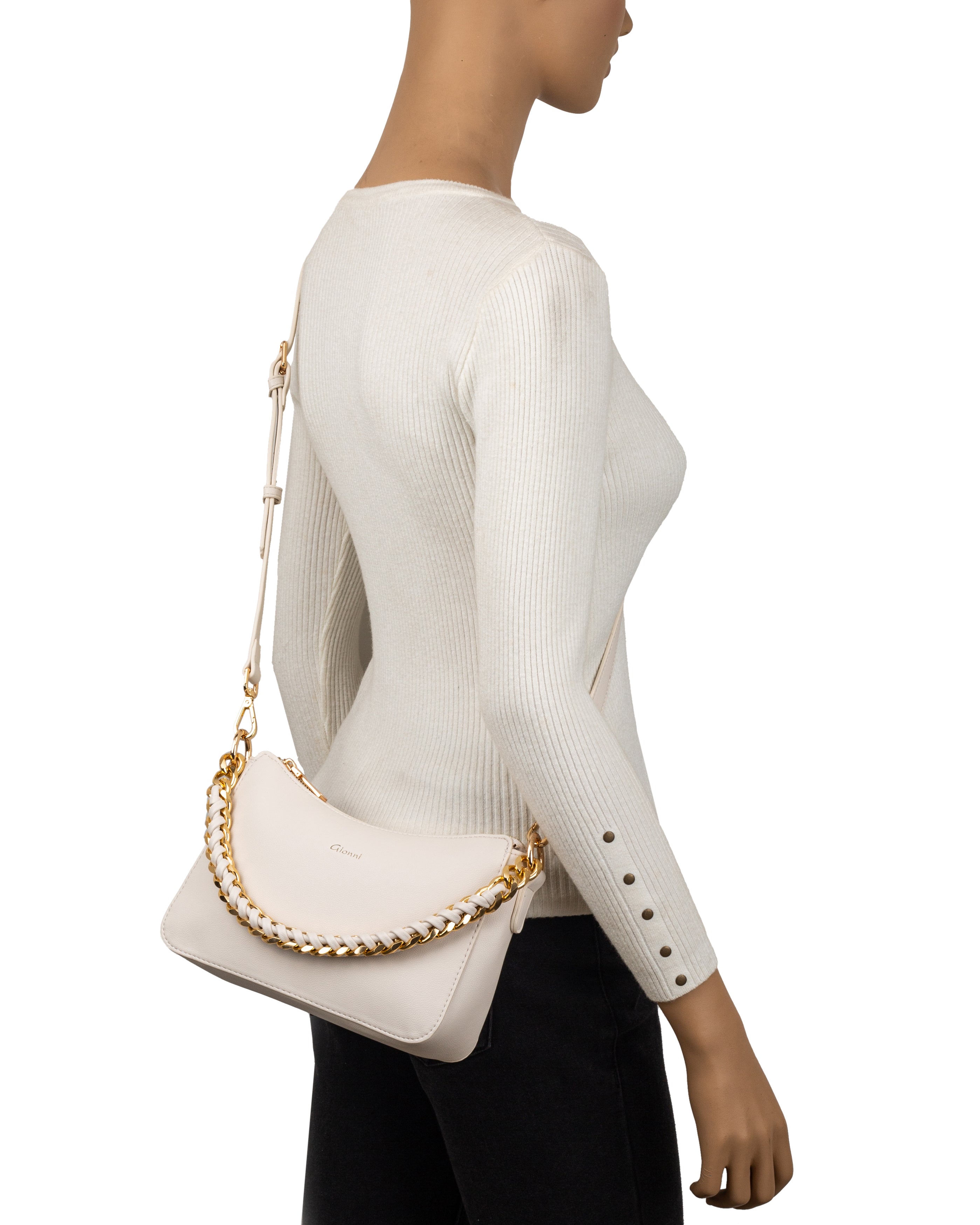 Gionni Beige Tan Curved Shoulder Bag