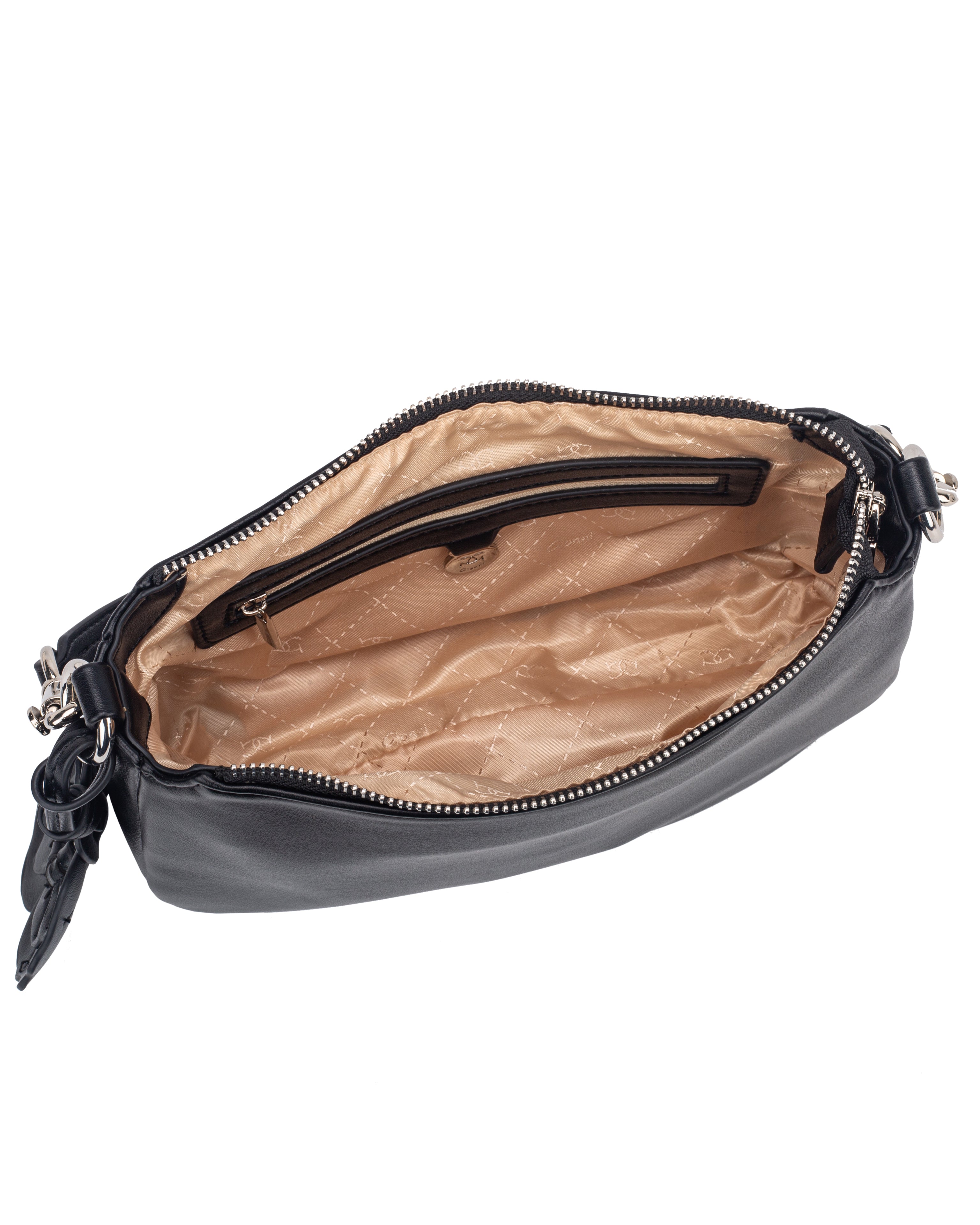 Gionni Black Onyx Small Curved Shoulder Bag