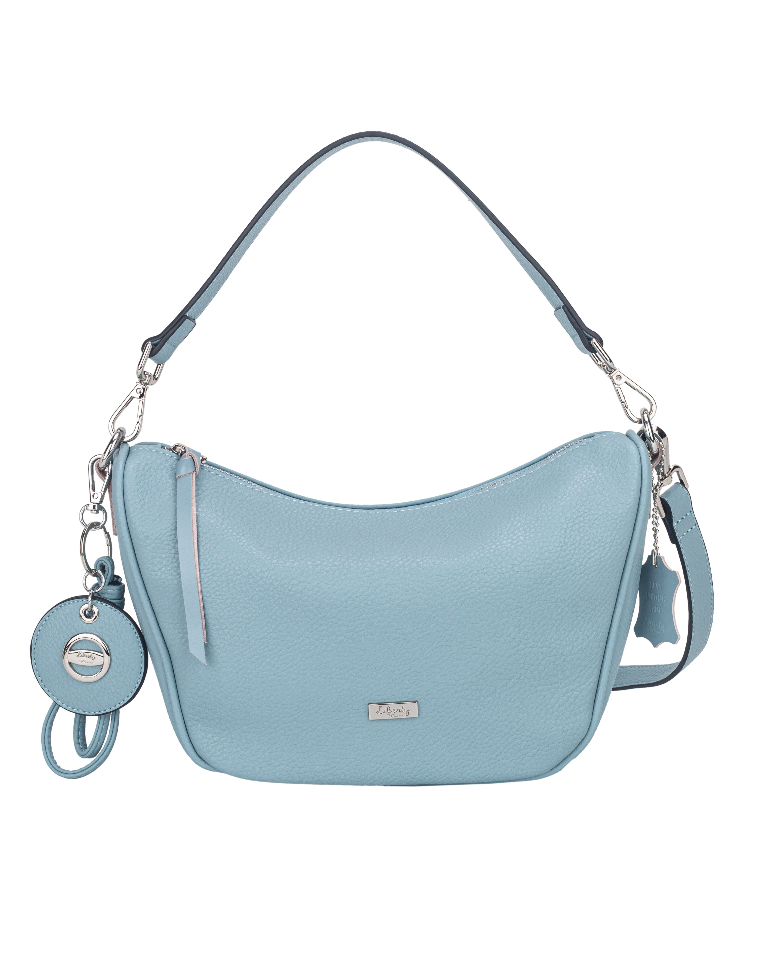 Liberty Edessa Iceblue Soft Shoulder Bag Pipping Detail And Crossbody Strap
