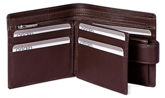 Origin Tab Brown Wallet with Coin Pocket & RFID Protection