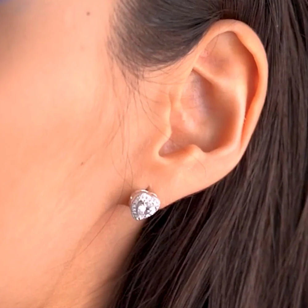 Newbridge Clear Stone Heart Earrings