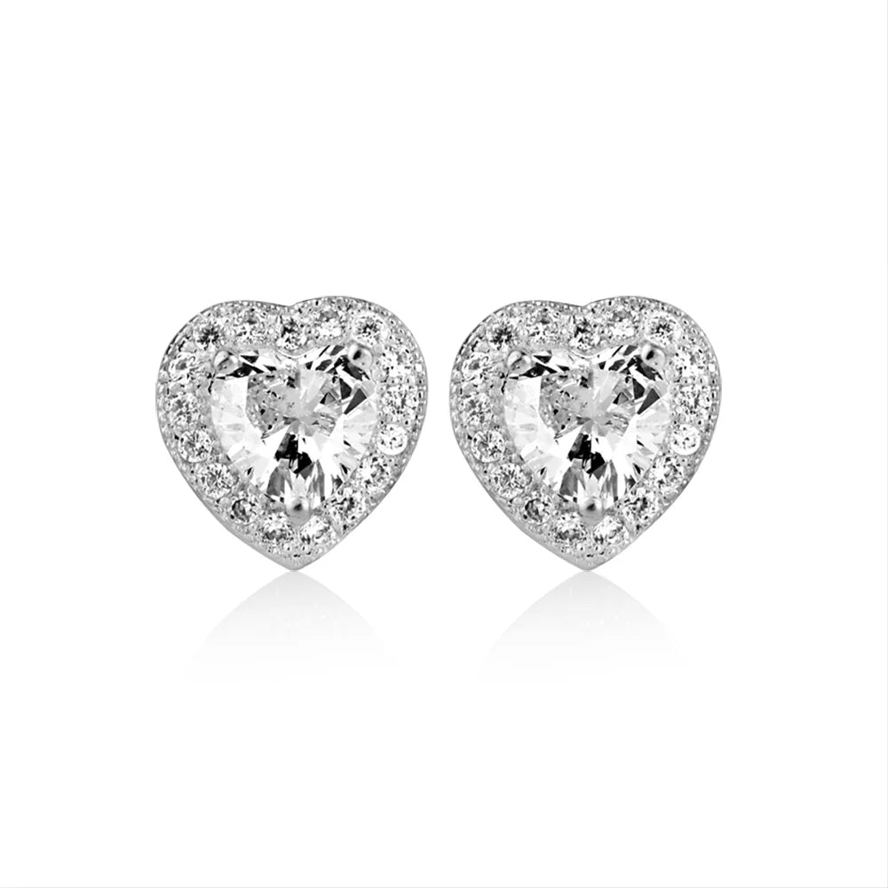 Newbridge Clear Stone Heart Earrings