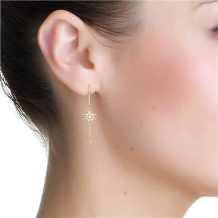 Newbridge Drop Earrings with Sun and Stars