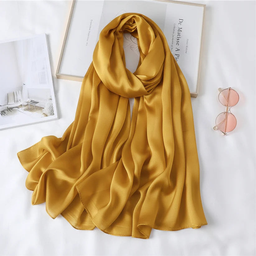 Silk Feel Mustard/Gold Scarf