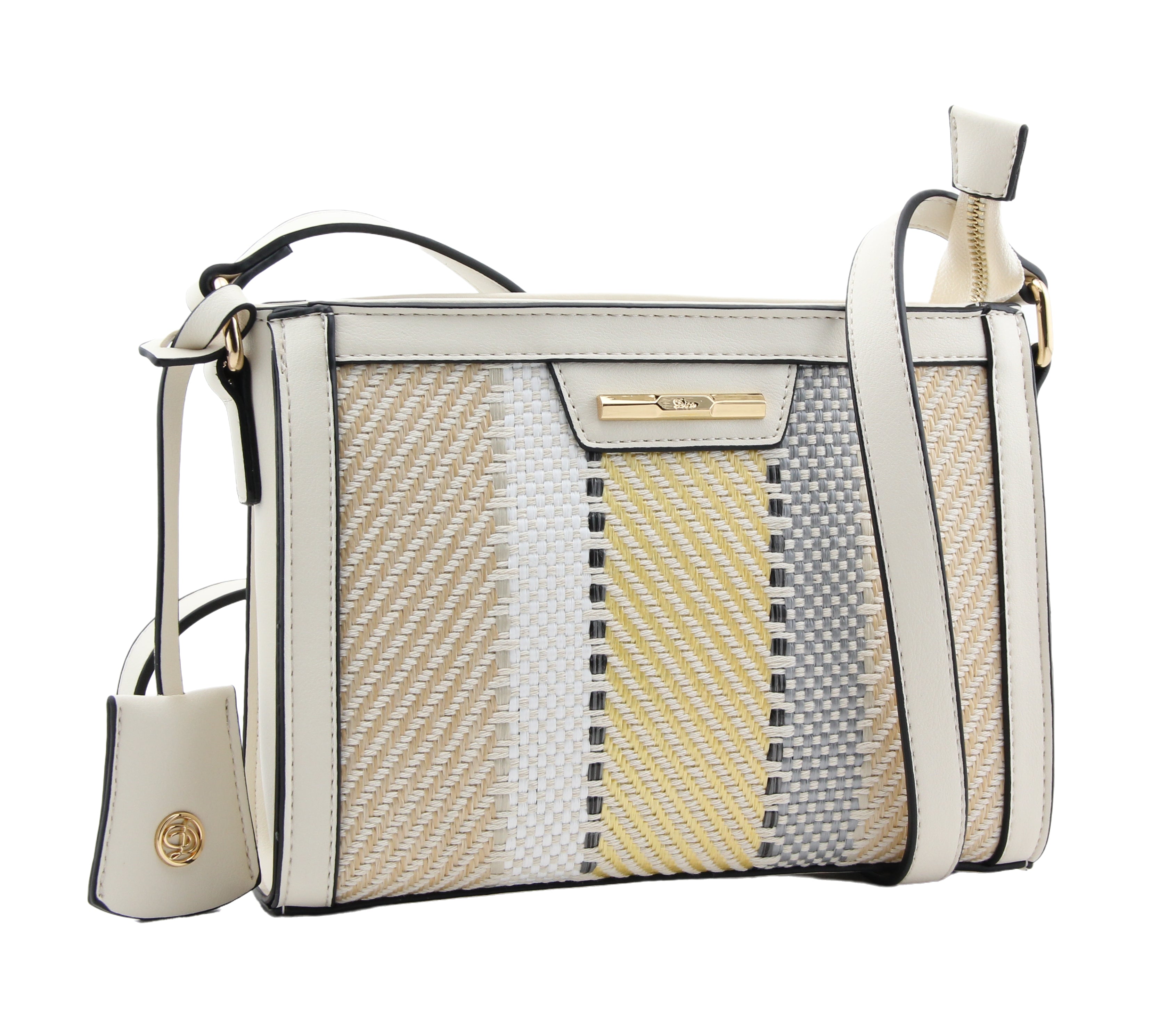 Dice Mars White/Beige East West Crossbody Bag