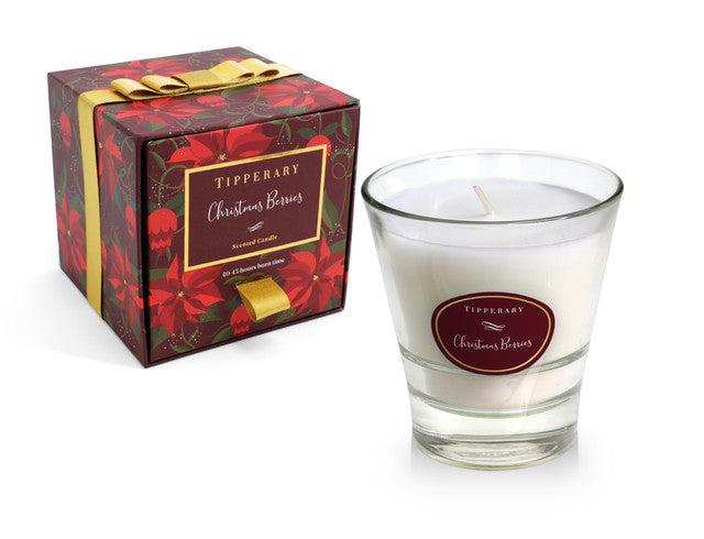 Poinsettia Tumbler Candle - Christmas Berries