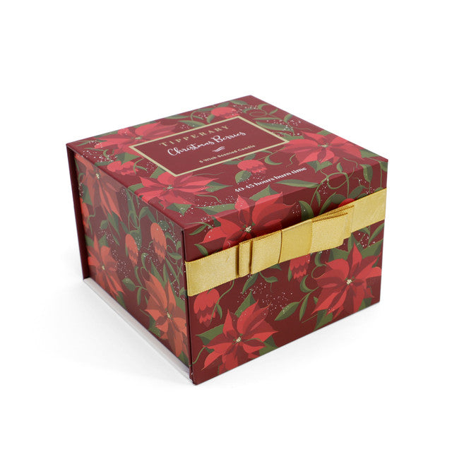 Poinsettia 3 Wick Candle - Christmas Berries