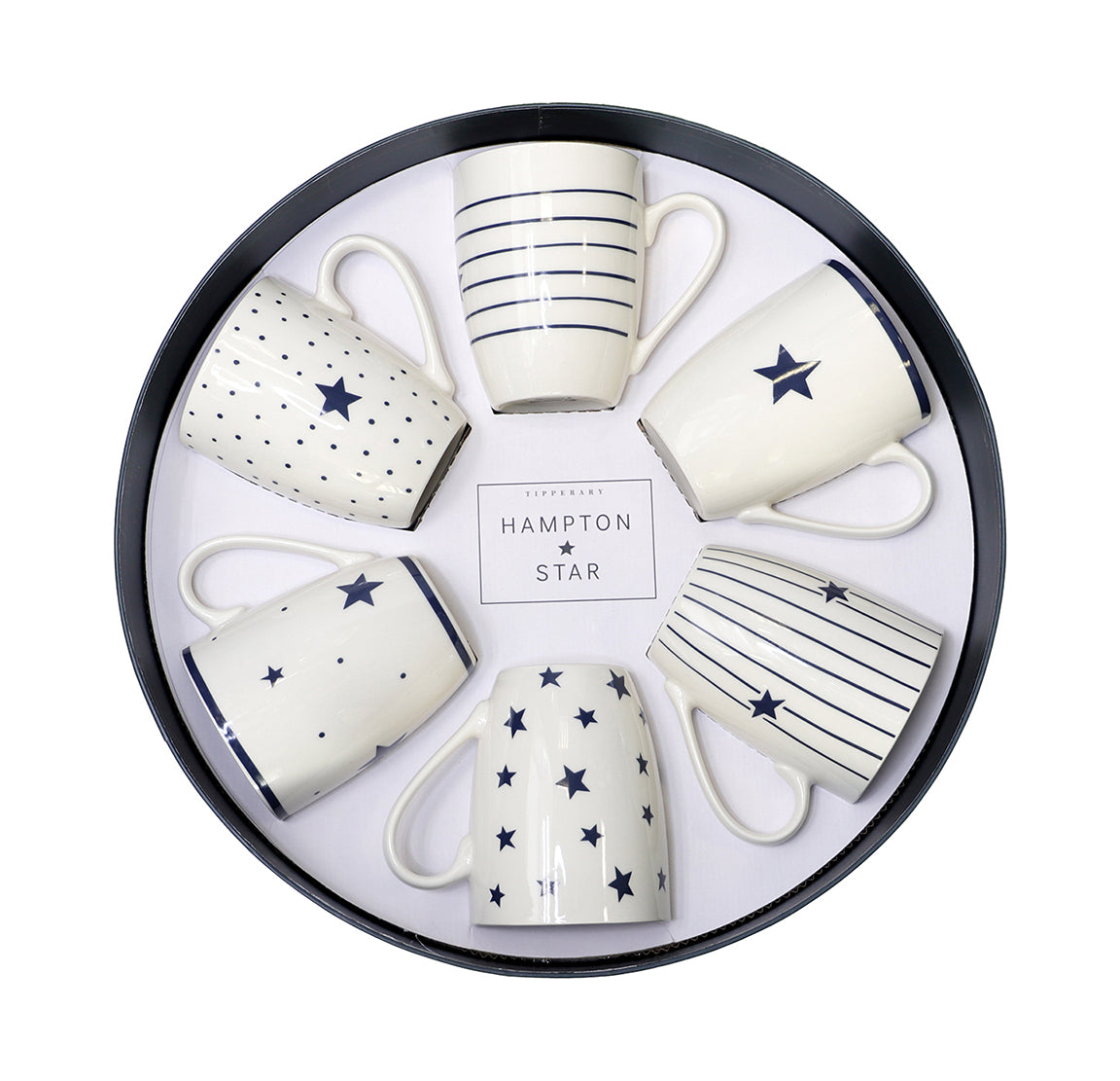 Tipperary Crystal Hampton Star Set of 6 Mugs
