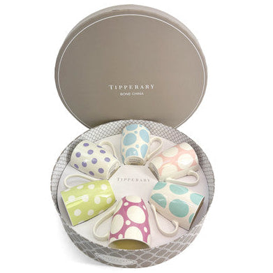 Tipperary Crystal Coloured Spots S/6 Mugs