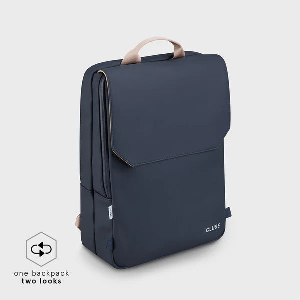 Cluse Le Réversible Backpack, Dark Blue Caramel, Silver Colour