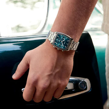 Cluse Quartaut Chrono Watch Steel, Blue, Silver Colour