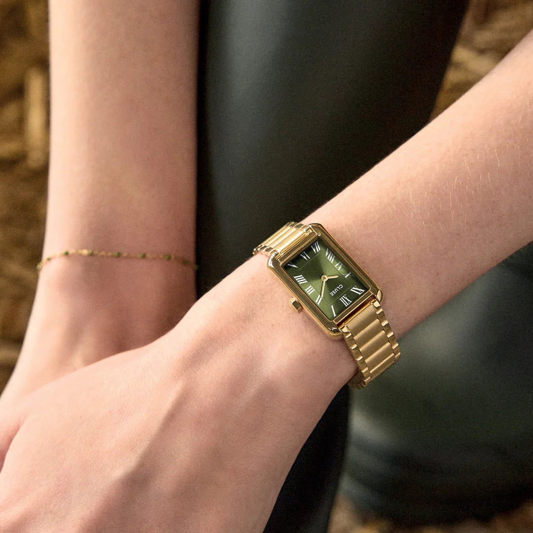 Cluse Belisenna Watch Steel, Olive, Gold Colour