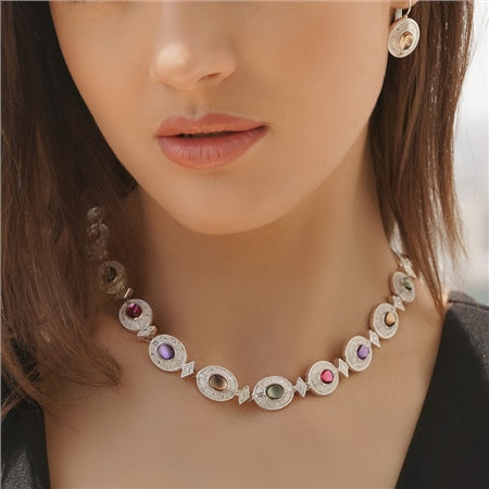 Newbridge Vintage Style Necklace with Pastel Coloured Stone