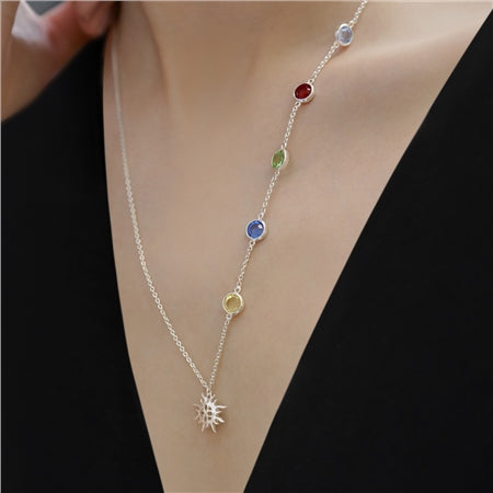 Newbridge Silver Plated Necklace Coloured Stone