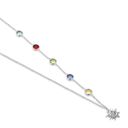 Newbridge Silver Plated Necklace Coloured Stone