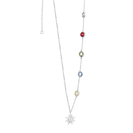Newbridge Silver Plated Necklace Coloured Stone