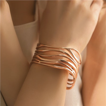 Newbridge Large Rose Gold Plated Orca Bangle