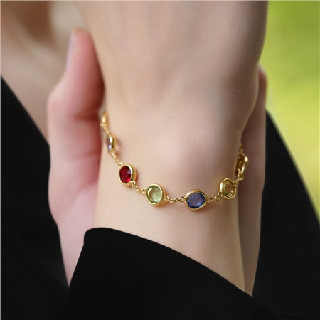 Newbridge Bracelet with Multi Coloured Stones