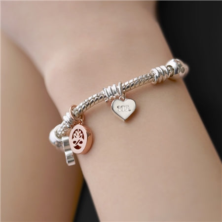 Newbridge Ti:amo Silver Plated Charm Bracelet In Stock