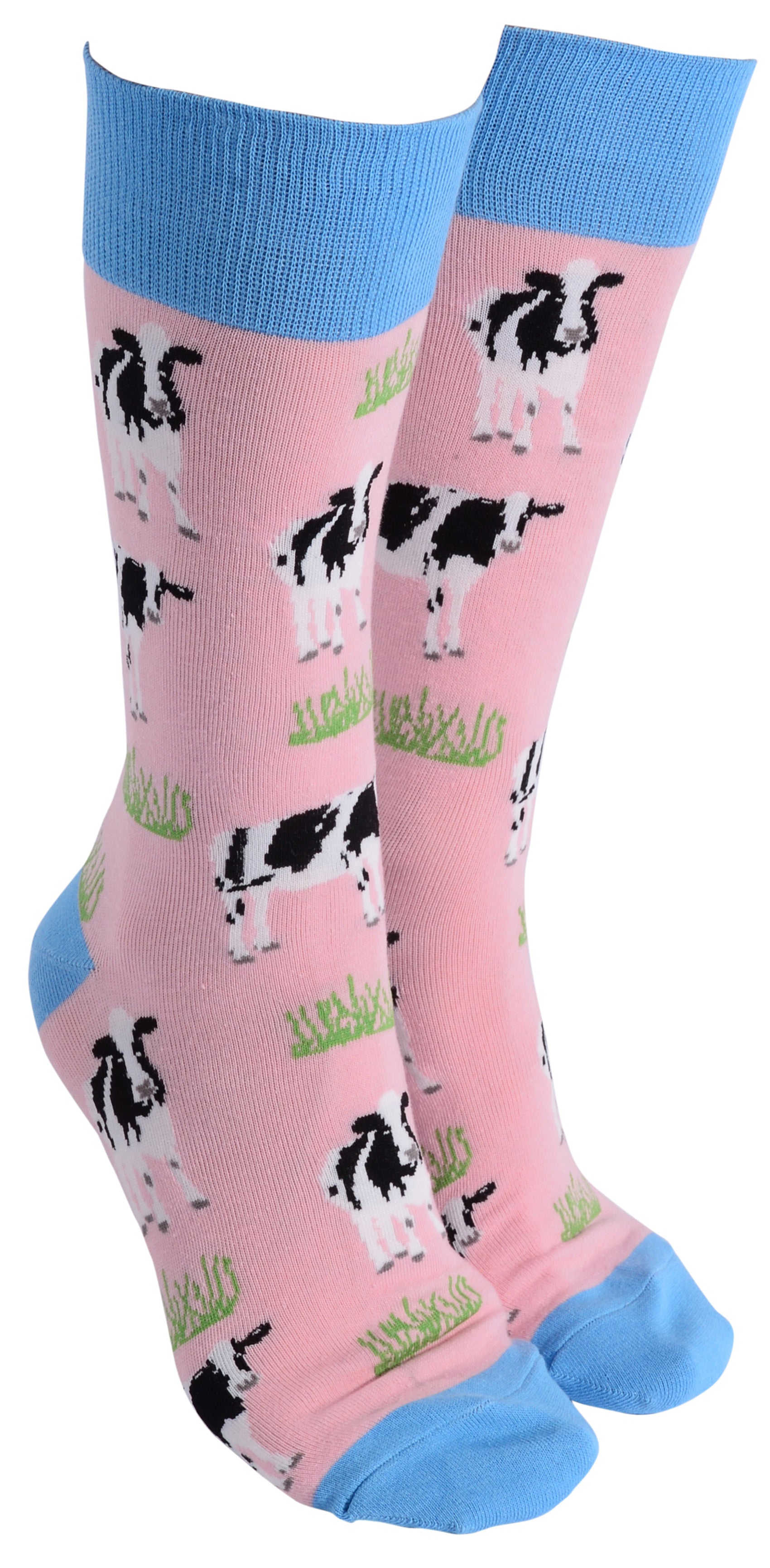 Sock Society Cow Pink And Blue Design