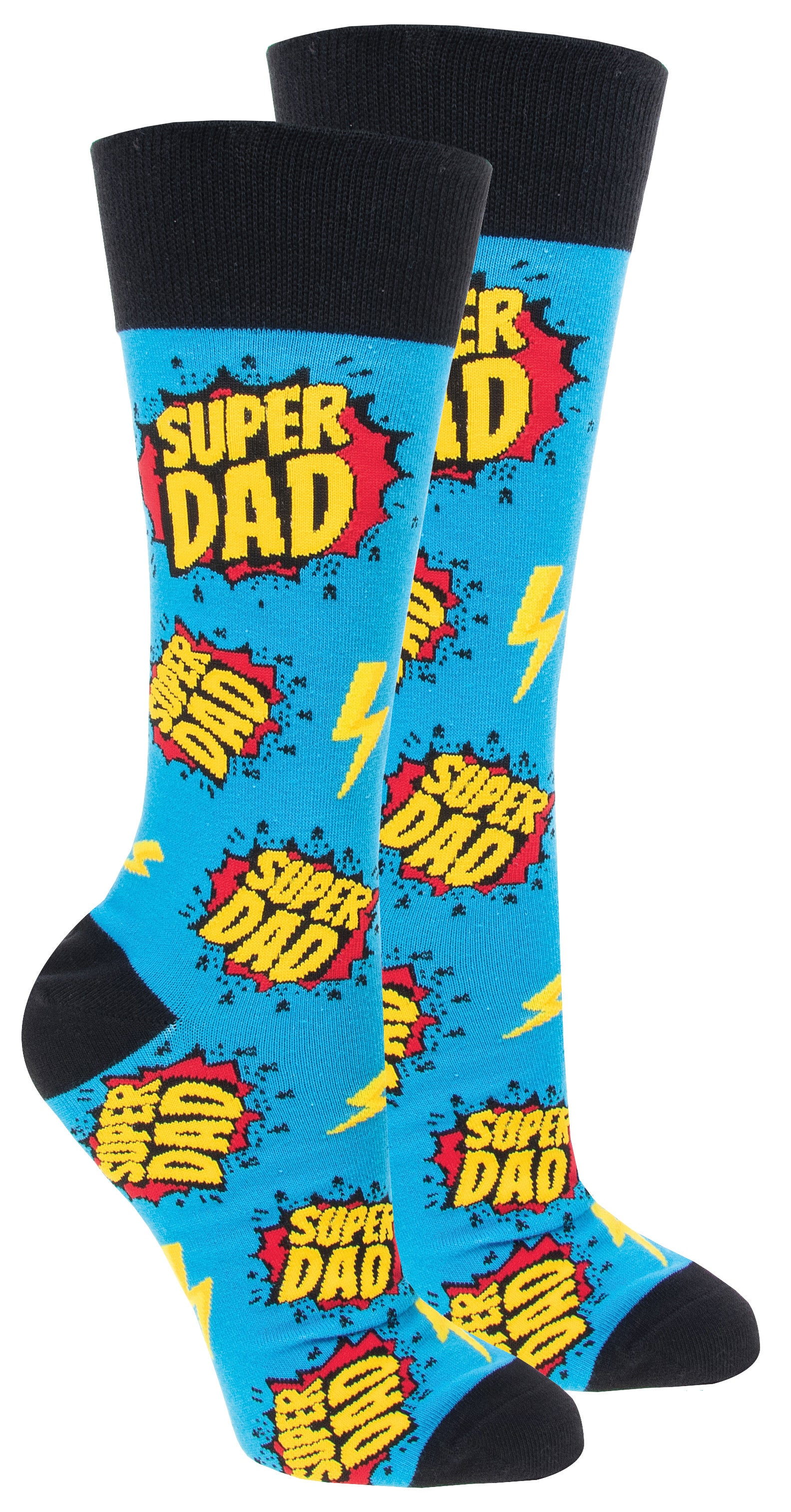 Sock Society Super Dad Blue And Black Design