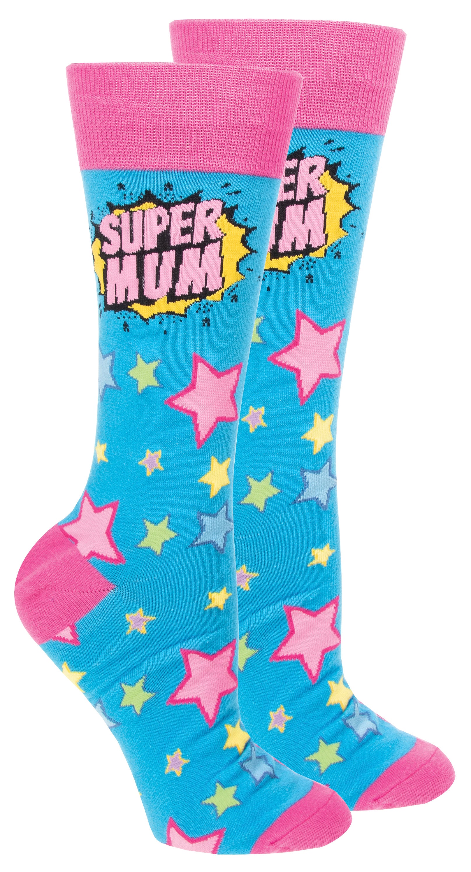 Sock Society Super Mum Blue And Pink Design