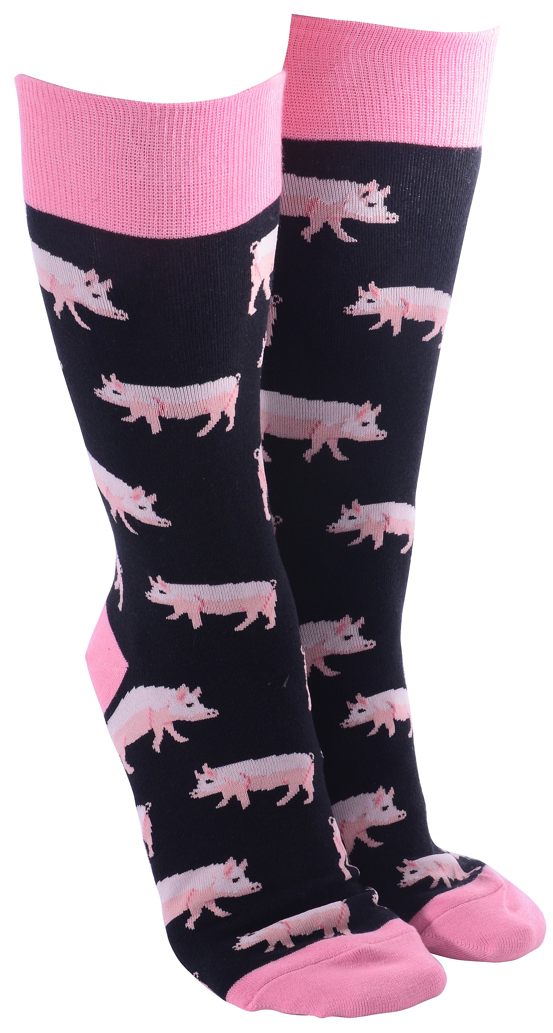 Sock Society Pigs Black And Pink Design