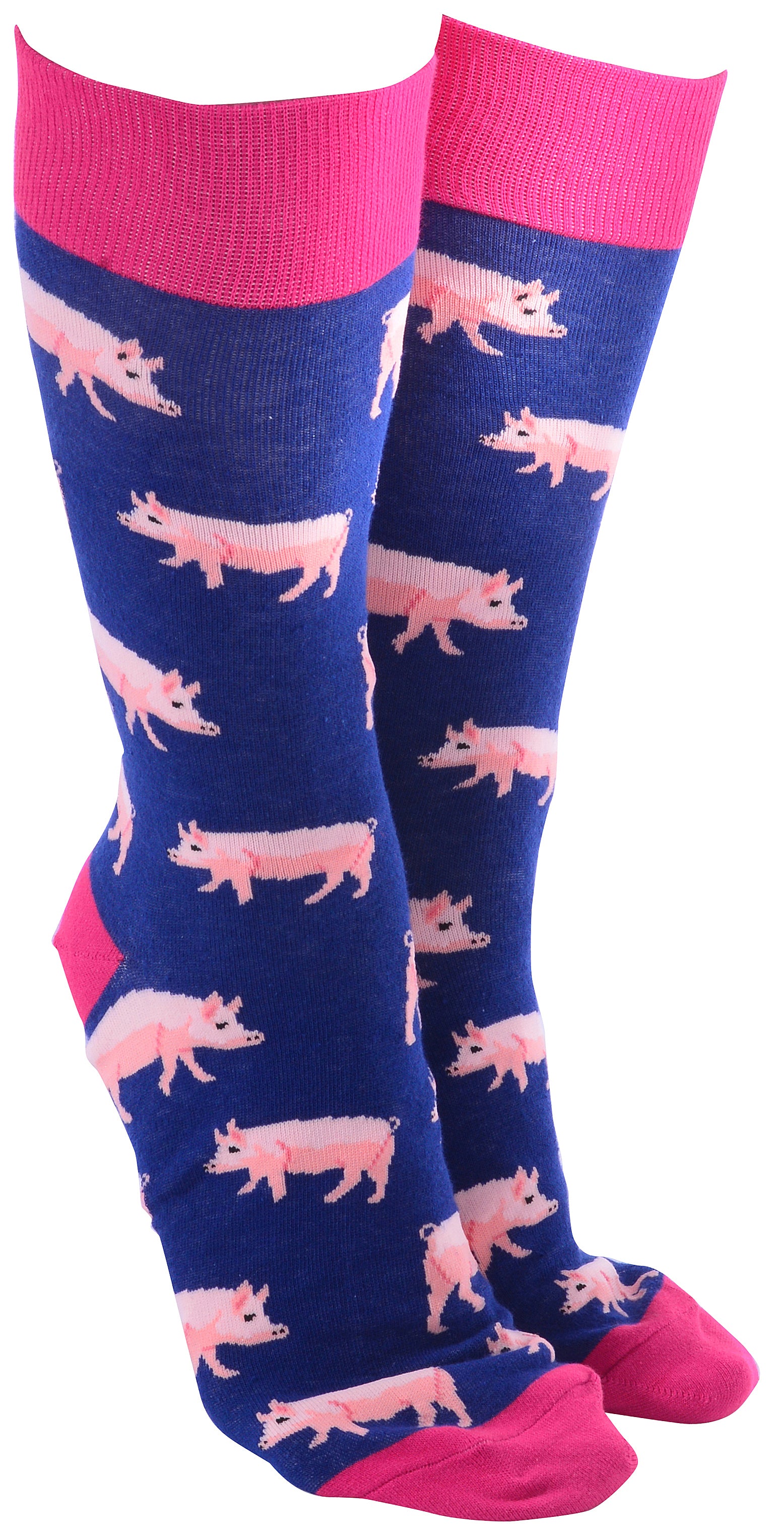 Sock Society Pigs Navy And Pink Design