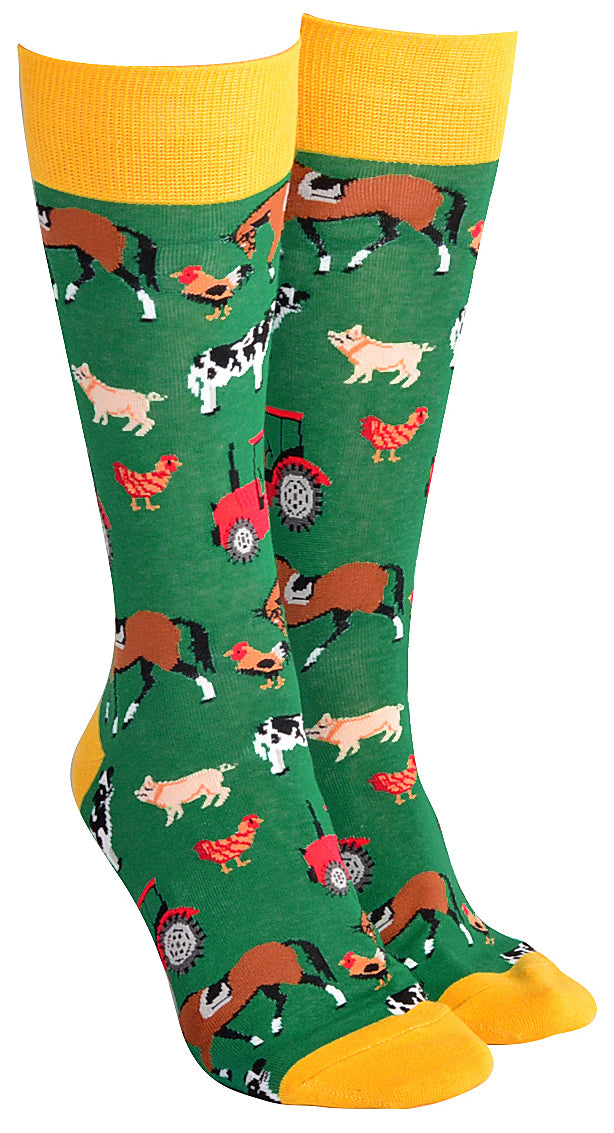 Sock Society Farm Yard Green And Yellow Designs