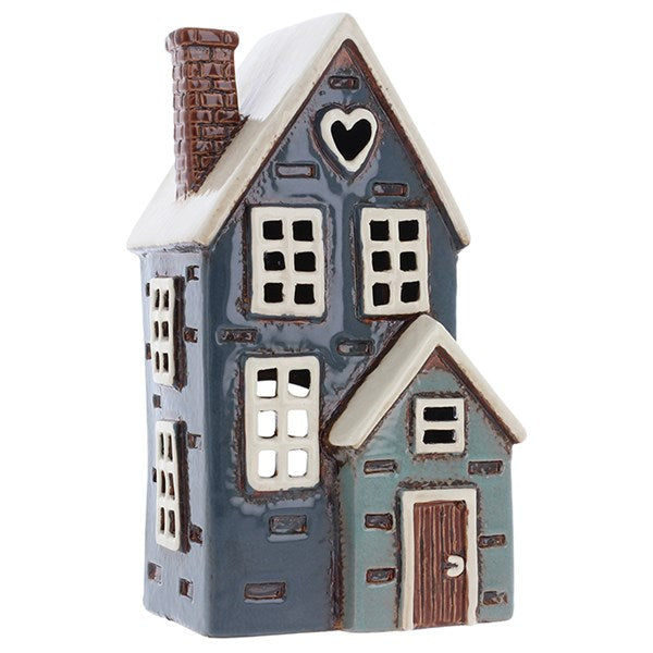 Village Pottery Porch House Navy Tealight