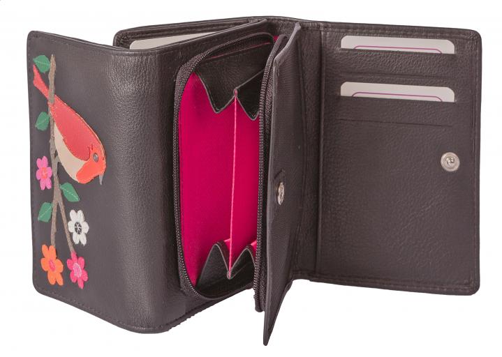 Robin Leather Tri Fold Purse with RFID