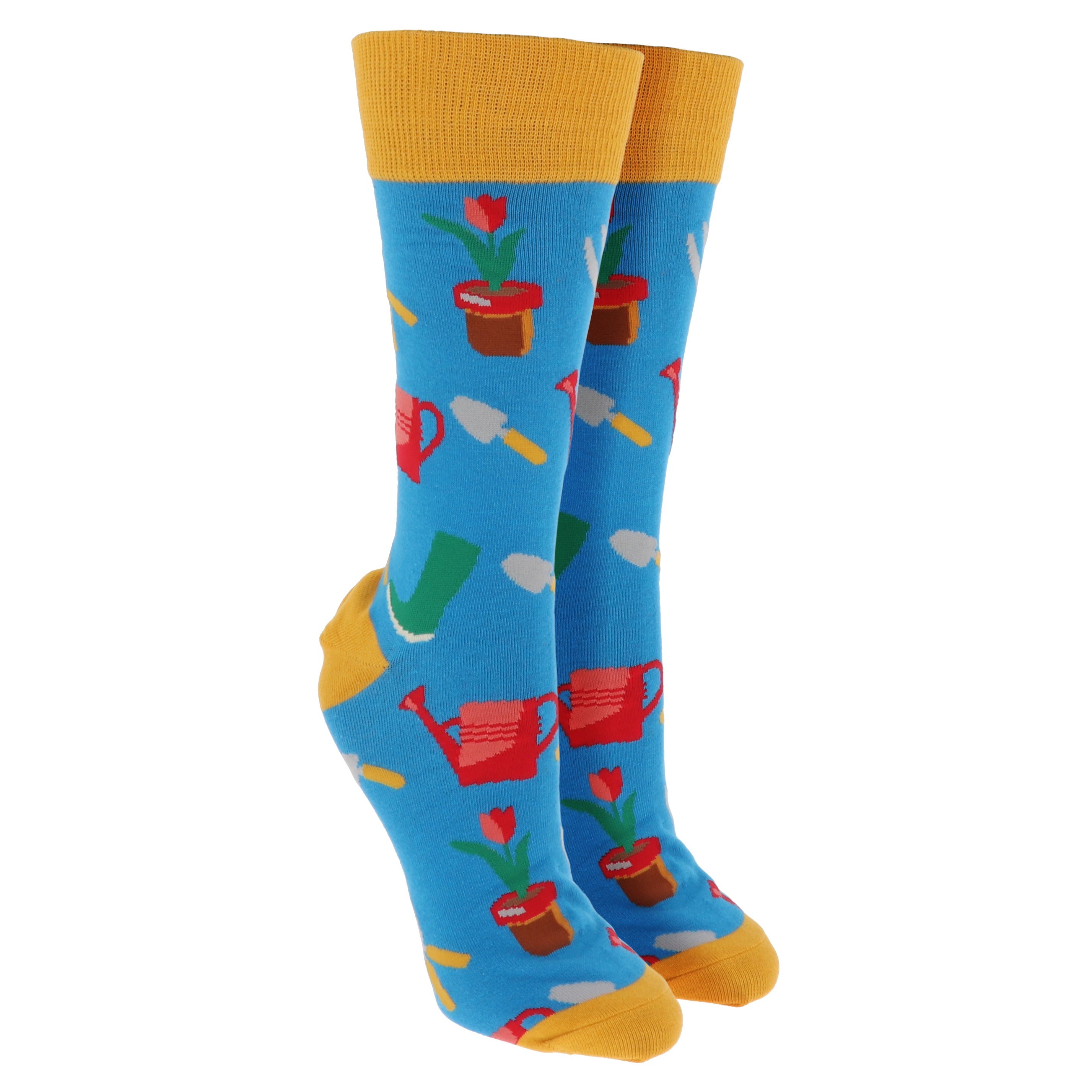 Sock Society Gardening Blue And Yellow Design