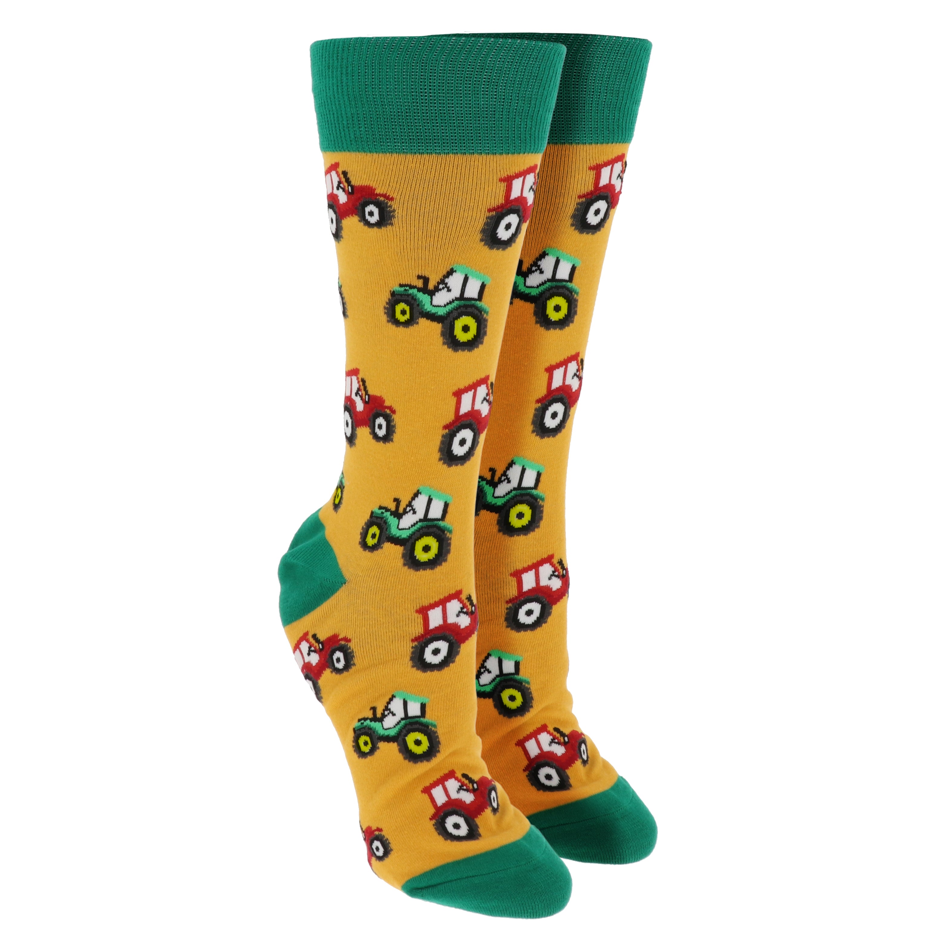 Sock Society Tractor Yellow And Green Design