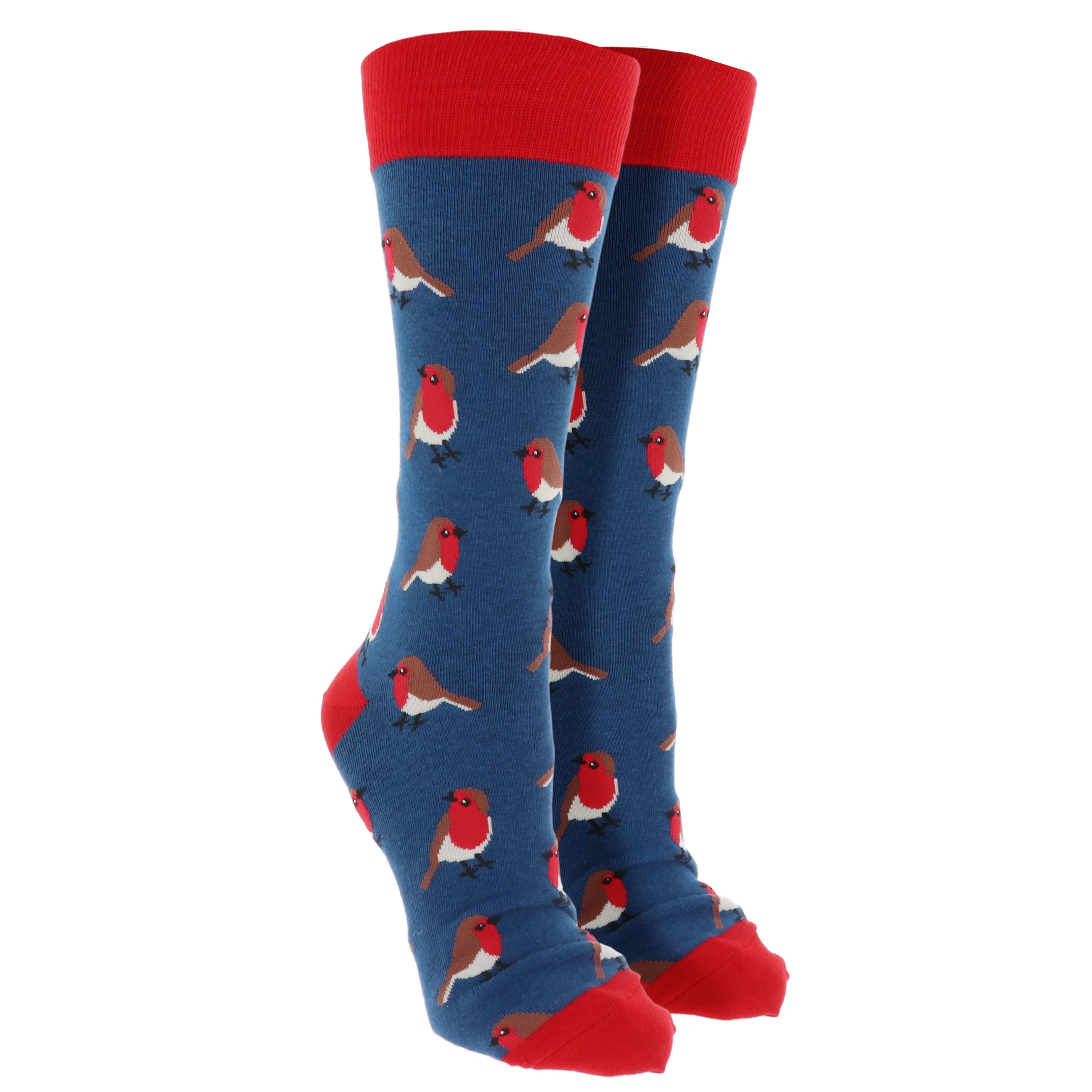 Sock Society Robin Blue And Red Design