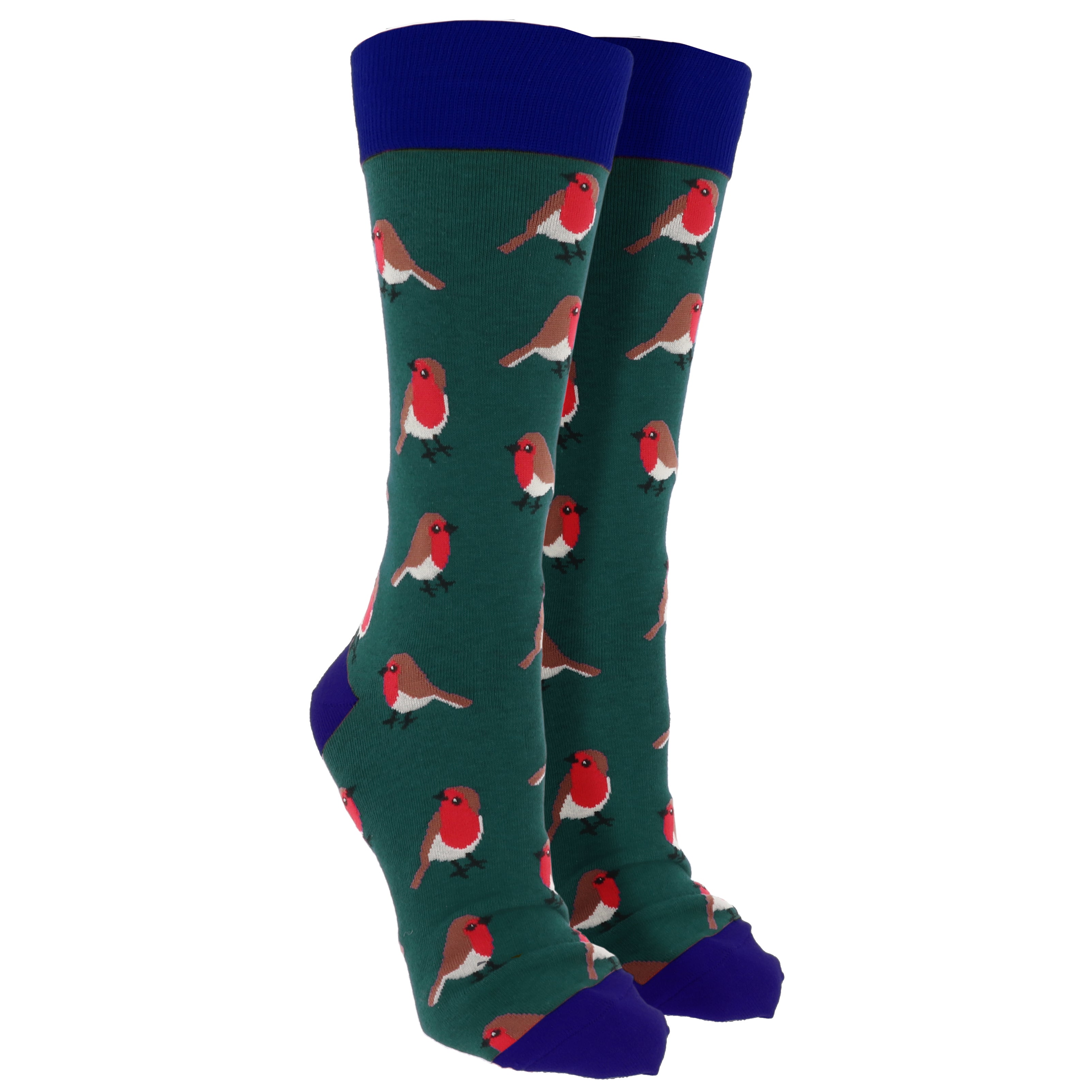 Sock Society Robin Green And Navy Design