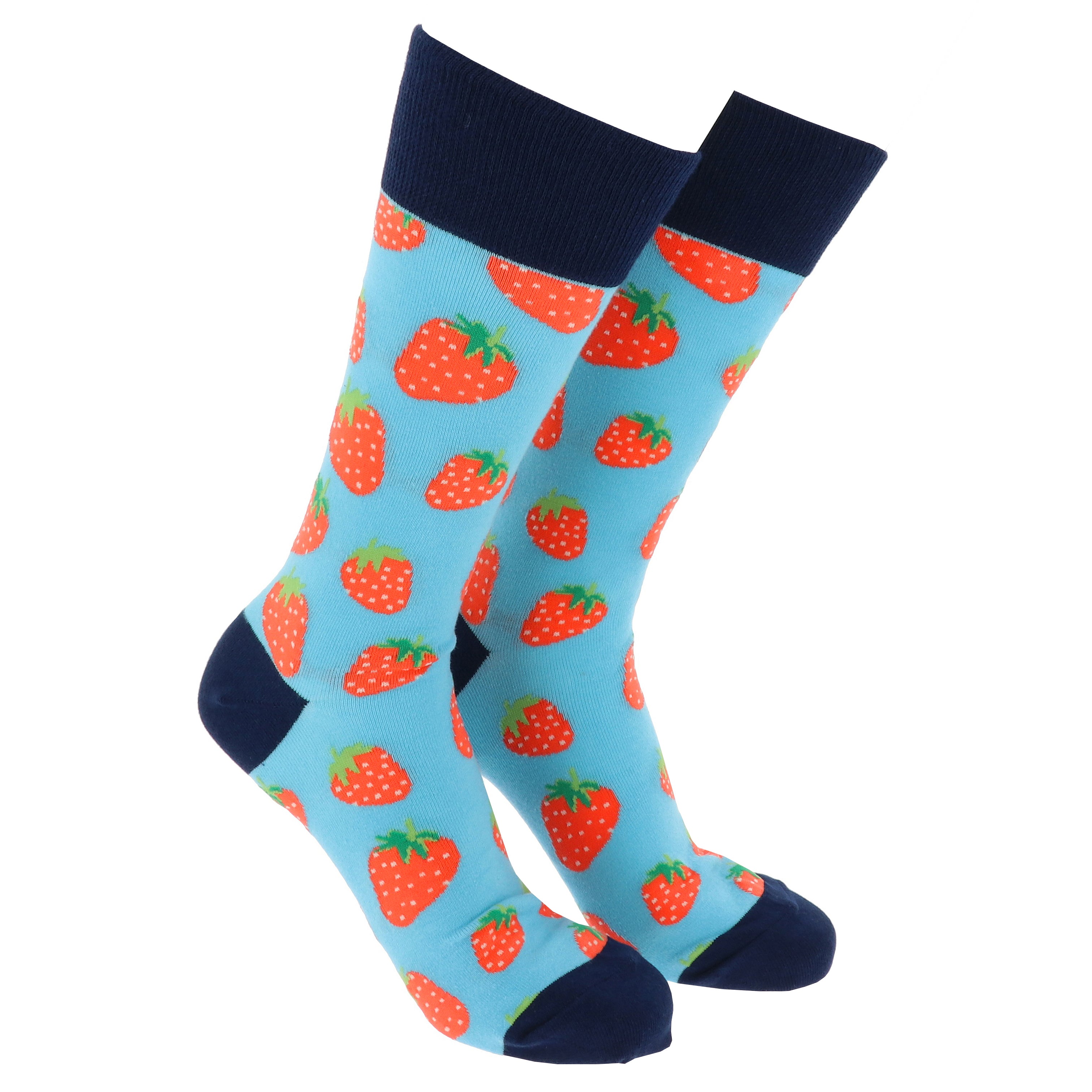 Sock Society Strawberries Blue and Red Design