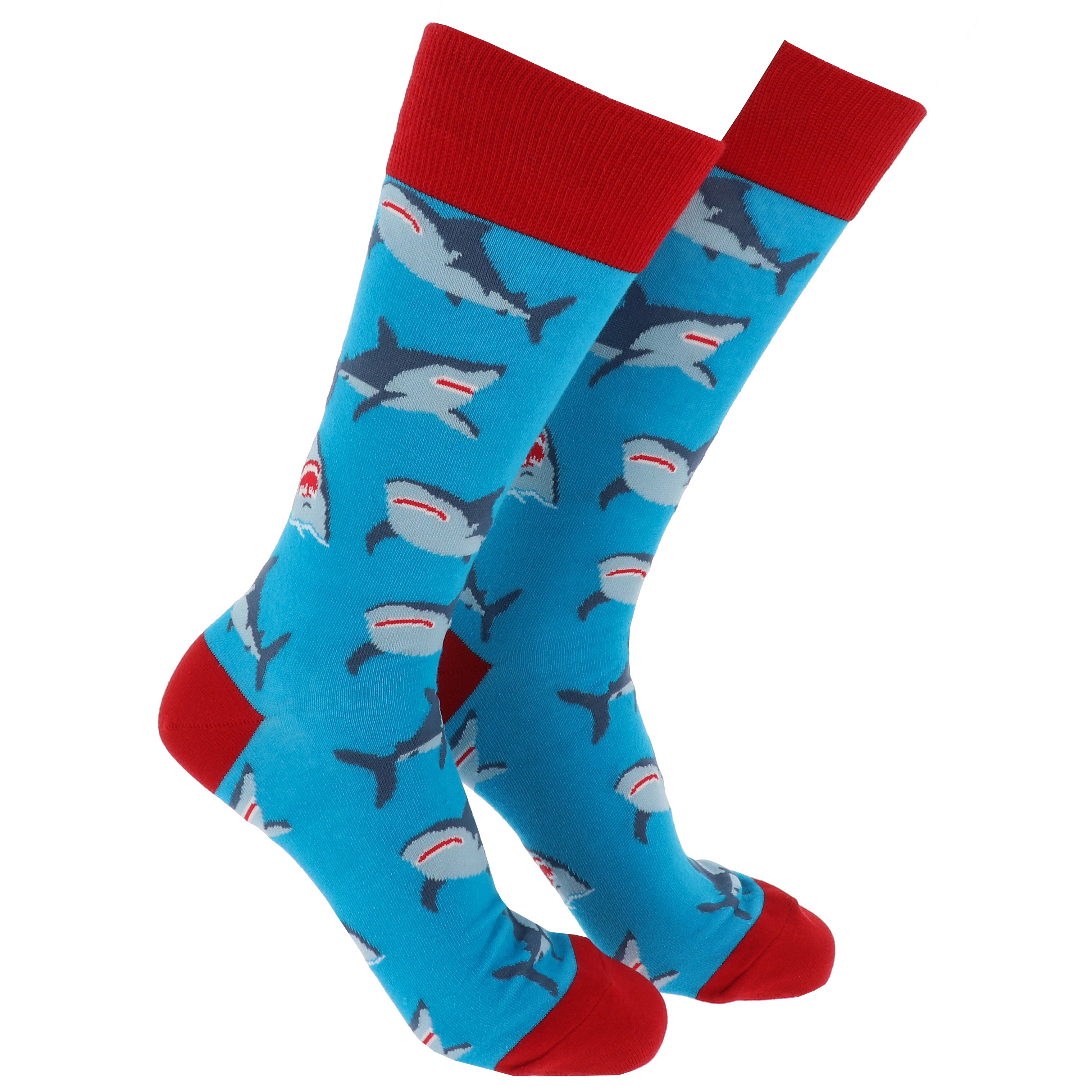 Sock Society Sharks Blue And Red Design