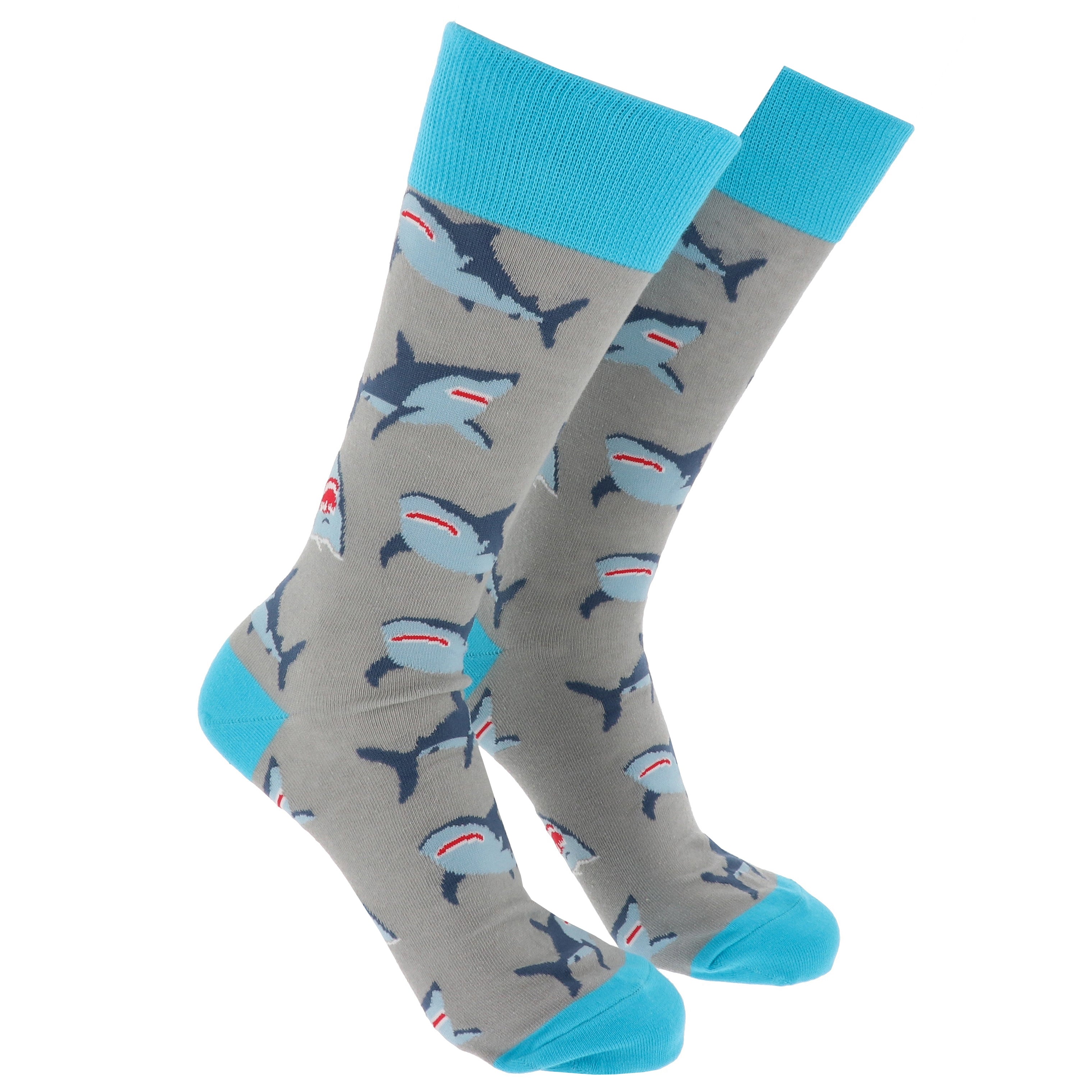 Sock Society Sharks Grey And Blue Design